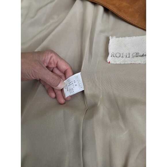 Rohi Restoration Korean Brand Lambskin Midi Jacket W/ Silk Lining Sz M. Caramel - Picture 8 of 9